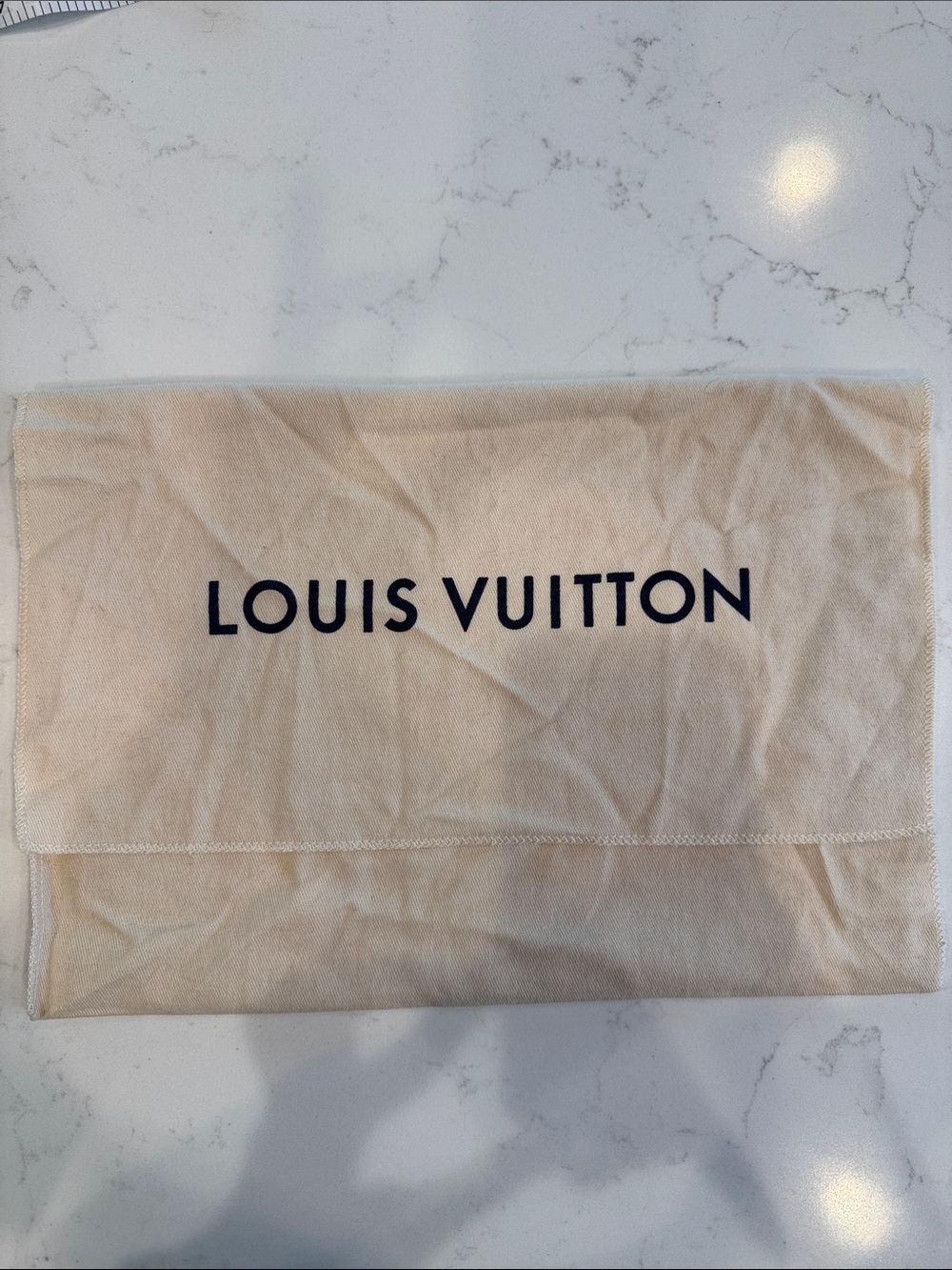 Louis Vuitton Beige Logo Dust Bag - Black Print